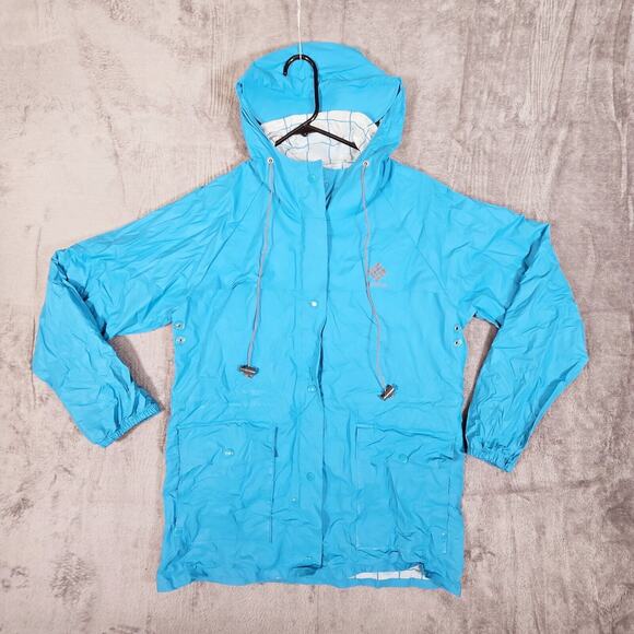 Columbia Other - Vintage 1980s Columbia Sky Blue Colorblock PVC Rain Jacket Size Large
